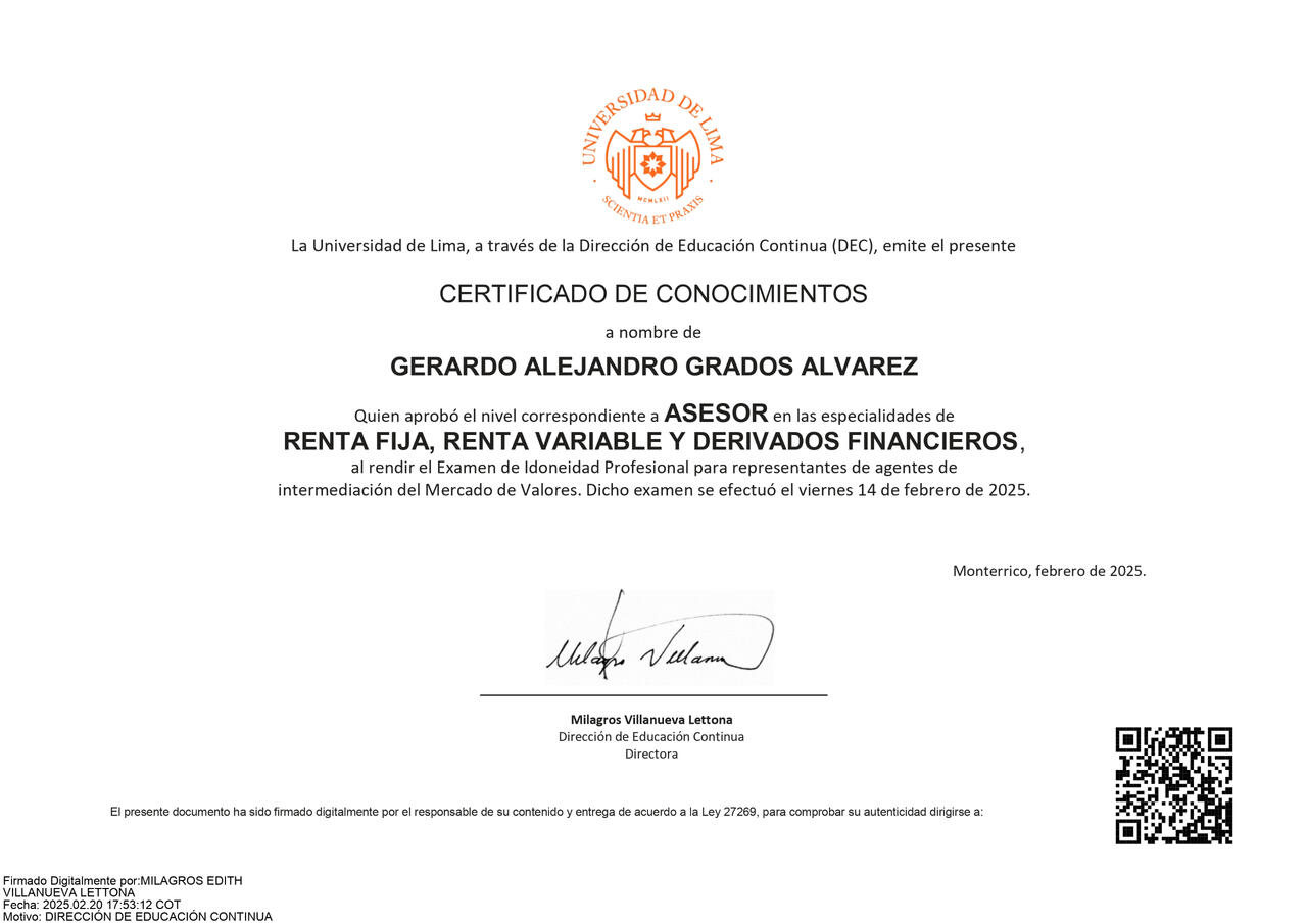 Certificado ULima-SMV
