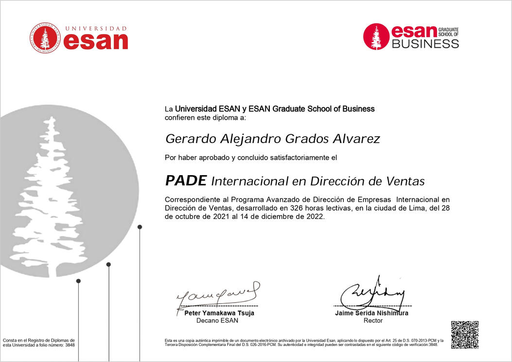 Diploma Pade Ventas